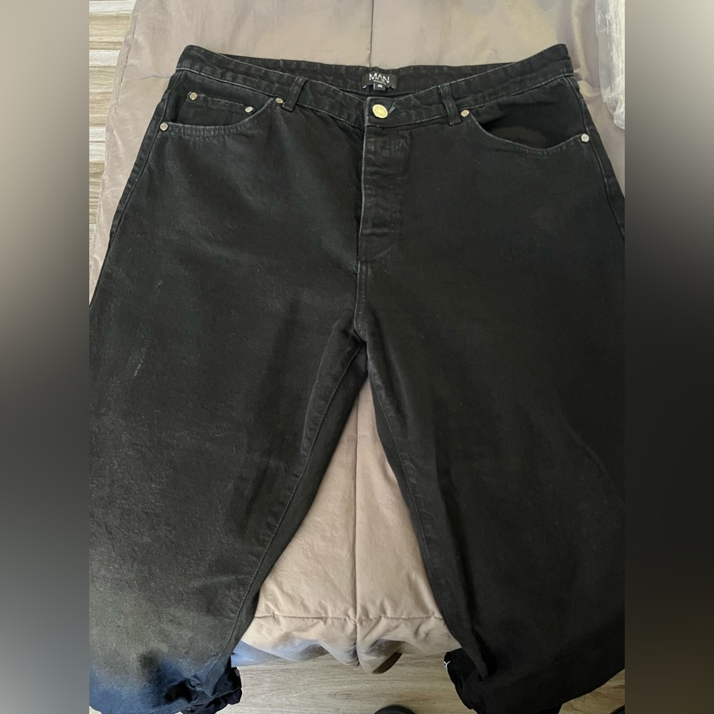 Men's Black Slim Straight Jeans